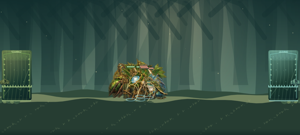 Evolution of Nature units fighting between two settlements